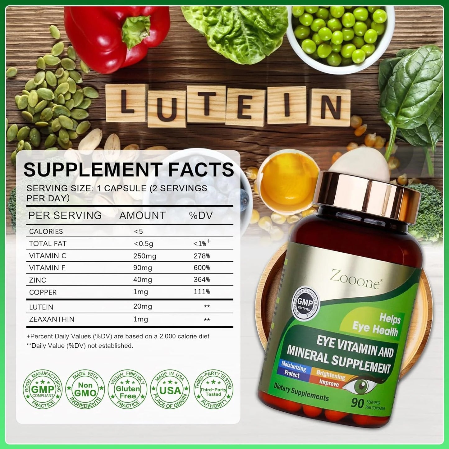 👁️ ZOOONE vitaminas para Ojos Saludables – 100% Originales e Importadas