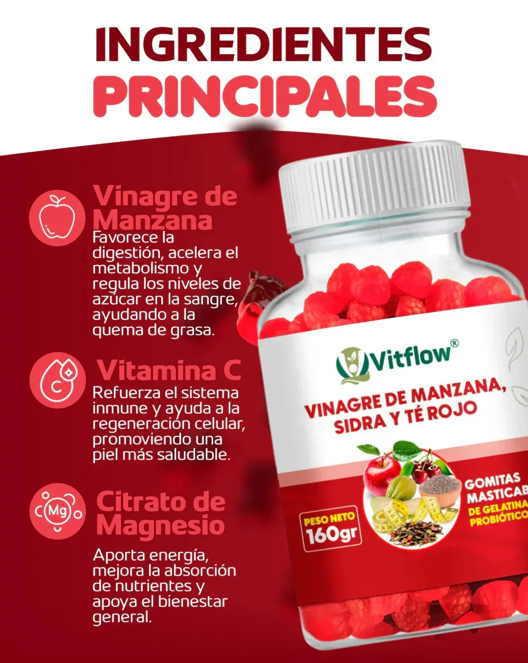 Combo Gomitas Vinagre De Manzana ✨🍎